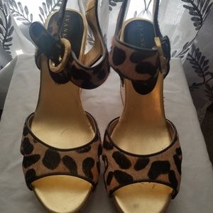 Leopard print wedge